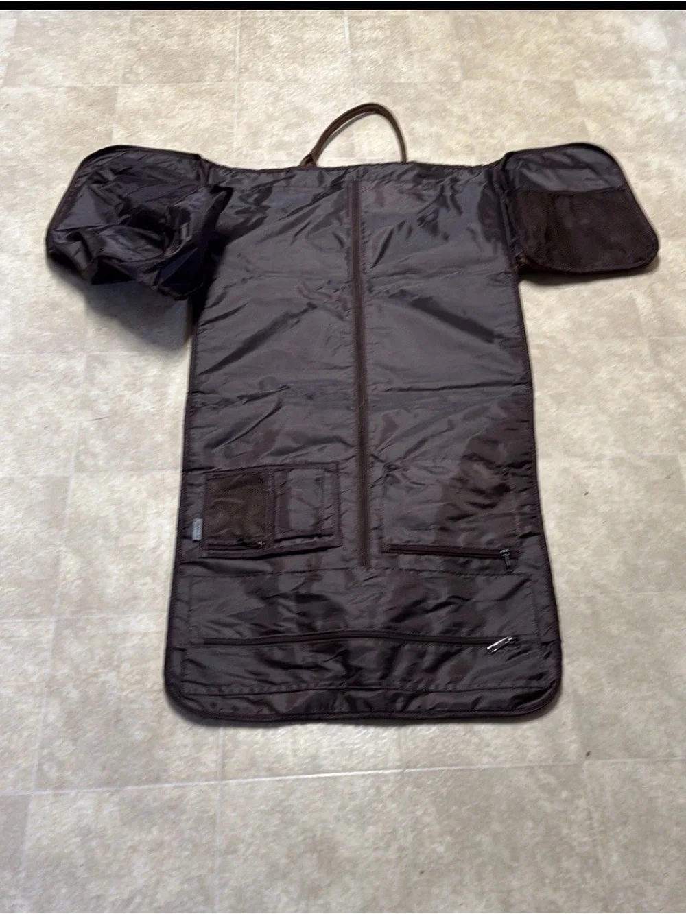 Men's Brown Faux Leather Duffel Bag